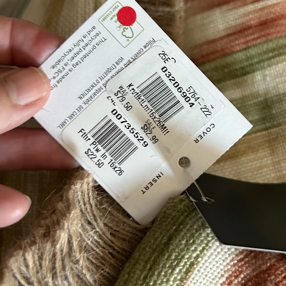 NWT Pottery Barn Kravet Ikat Lumbar Pillow Cover With Fringe - Picture 6 of 10